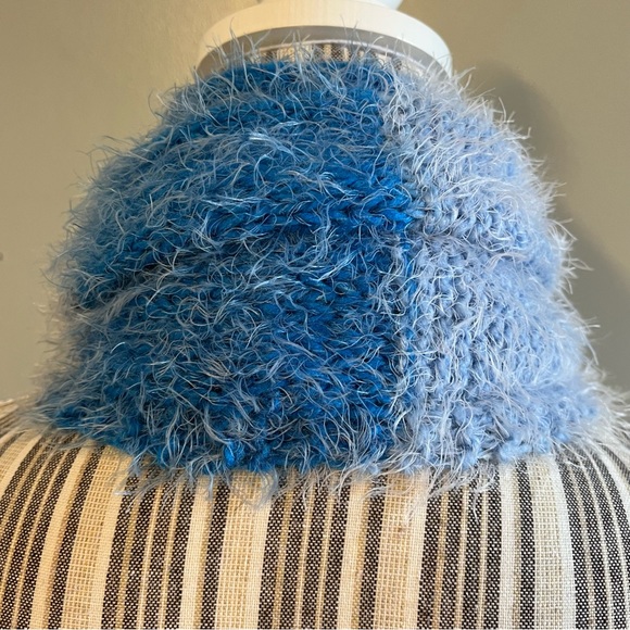Womens Scarf Chunky Knit Multicolor Stripe Colorblock Fuzzy Rectangular Scarf - Picture 4 of 11